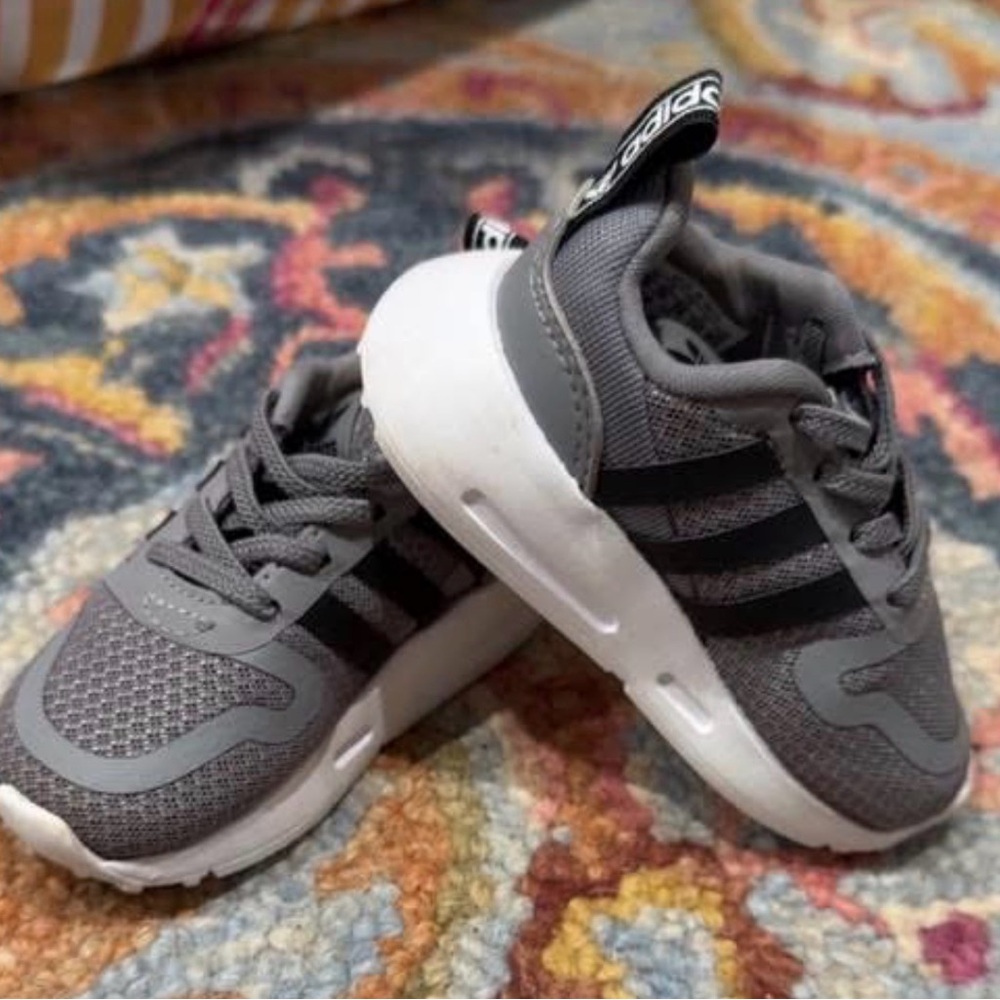 Adidas Kids Charcoal and Black Sneakers